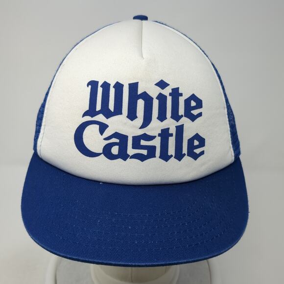 White Castle Snapback Trucker Hat Blue One Size Adjustable Mesh Back Polyester - Picture 2 of 8